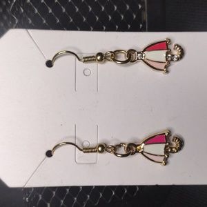 Light Pink, White & Hot Pink Umbrella Earrings